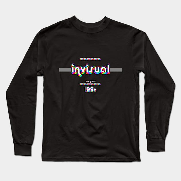 Invisual 1990 ColorGroove Retro-Rainbow-Tube nostalgia (wf) Long Sleeve T-Shirt by Blackout Design